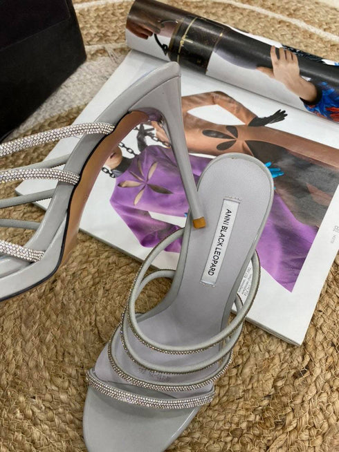 Crystal Embellished Strappy High Heel